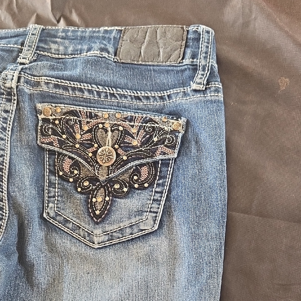 Soundgirl Blue Jeans with Embellished Pocket
